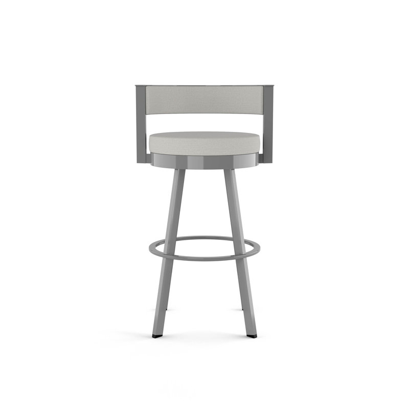 Tabouret de bar et de comptoir pivotant Matthews, Gris, Tabouret de bar (siège d'une hauteur de 30 po), Polyester gris clair