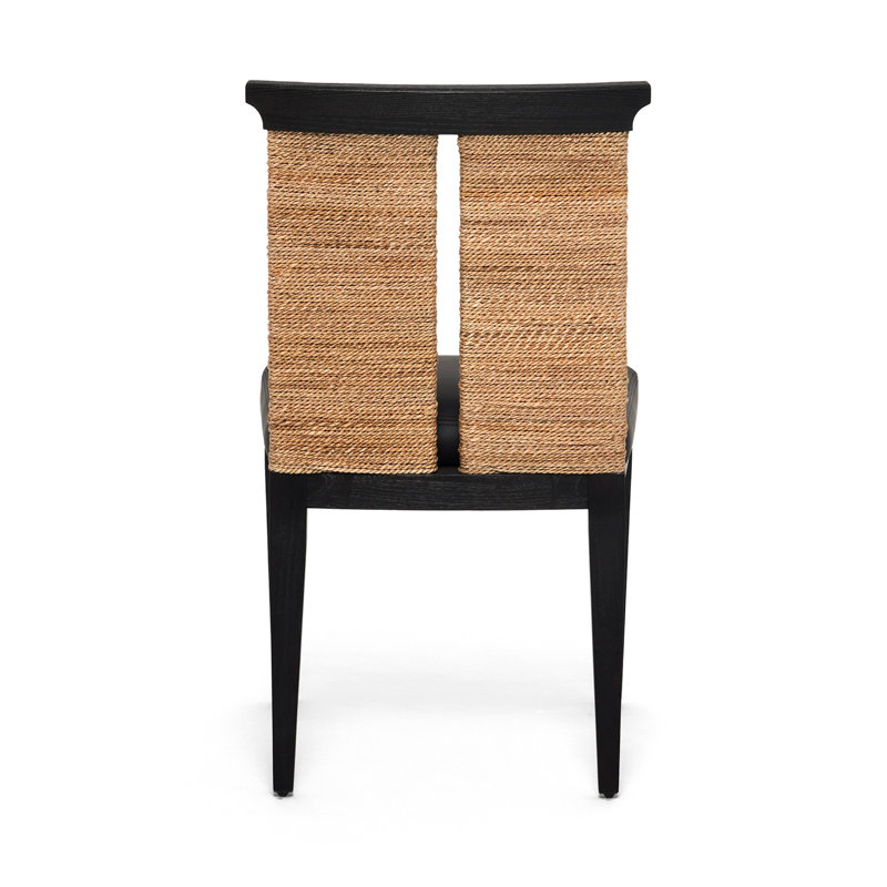 Reed Upholstered Dining Chair, Matte Black, Black
