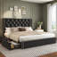 Lit plateforme tapissier avec rangement Kevyon-2052952991-2050234424