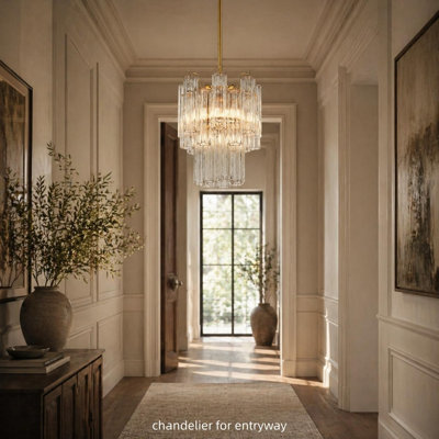 Suspension moderne dorée à 5 lumières de 30 cm (12 po) avec variateur