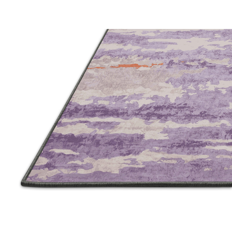 Tapis rose soyeux et moelleux, Rectangle 8 pi x 10 pi