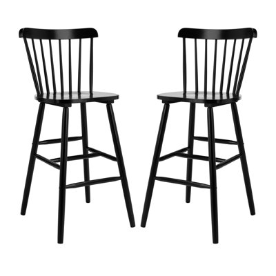 Rubberwood Solid Wood Bar Stool with Solid Wood Frame