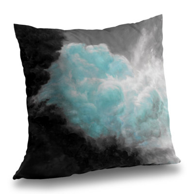 Turquoise Clouds - Contemporary Mountains Poly Twill Throw