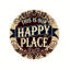 Plaque de fer pour cour suspendue à l'extérieur «Happy World» en métal-1413606520
