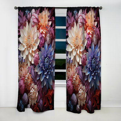 Varda - Rideau de maman - Rideau floral occultant en velours - 1 panneau