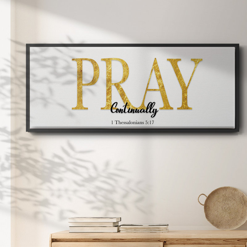Pray Continually- Framed Canvas, 8" H x 20" W