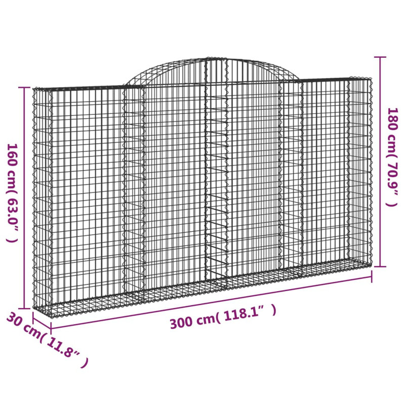 300 cm W Border Fencing, 180cm H x 300cm W x 30cm D