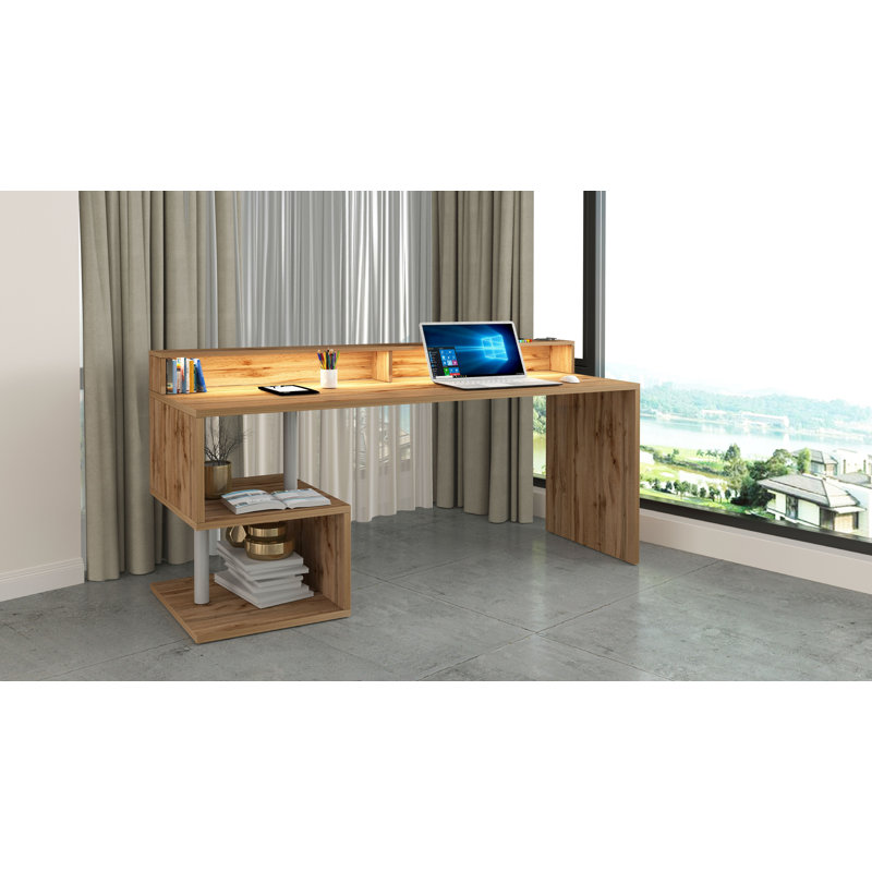 Nang Computer Desk, 92.50cm H x 180cm W x 60cm D, Brown