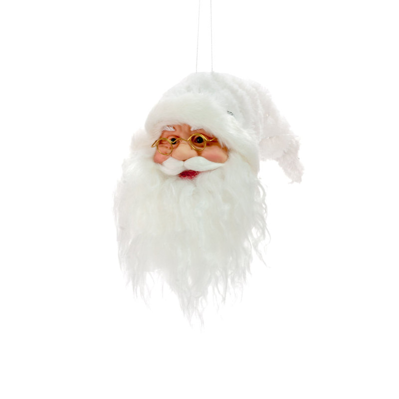 Tête de père Noël suspendue blanche