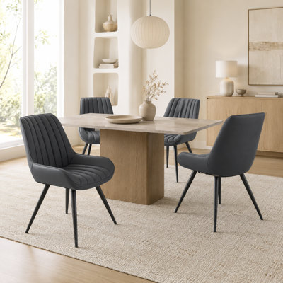 Upholstered Dining Chair with Metal Legs