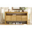 Buffet 60 po 4 portes, placage en bois massif minimaliste moderne avec tablette ouverte, grain, console de rangement grande capacité pour le salon, le couloir, la salle à manger-386388452