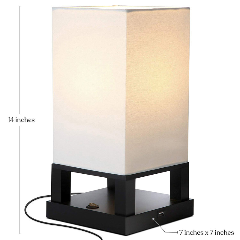 Bedside Lamp with USB Port, Black