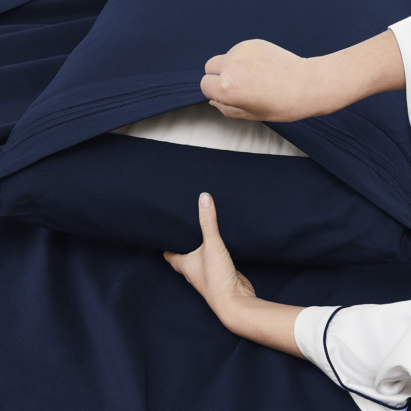Taies d'oreiller luxueuses en microfibre brodée (paquet de 2) par Sweet Home Collection®, Taie d’oreiller standard
