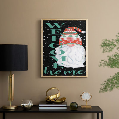 Welcome Home Gnome Framed Print - Solid Wood