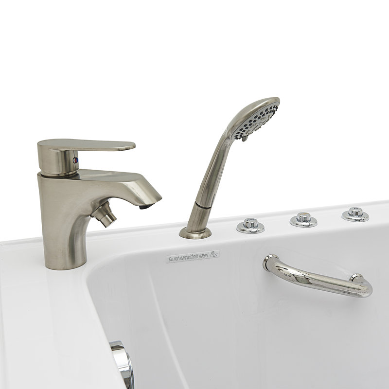 Monaco 52'' White Acrylic Walk-In Whirlpool Bathtub