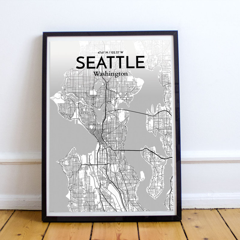Seattle - No Frame Print, 70.1cm H x 50cm W x 0.1cm D