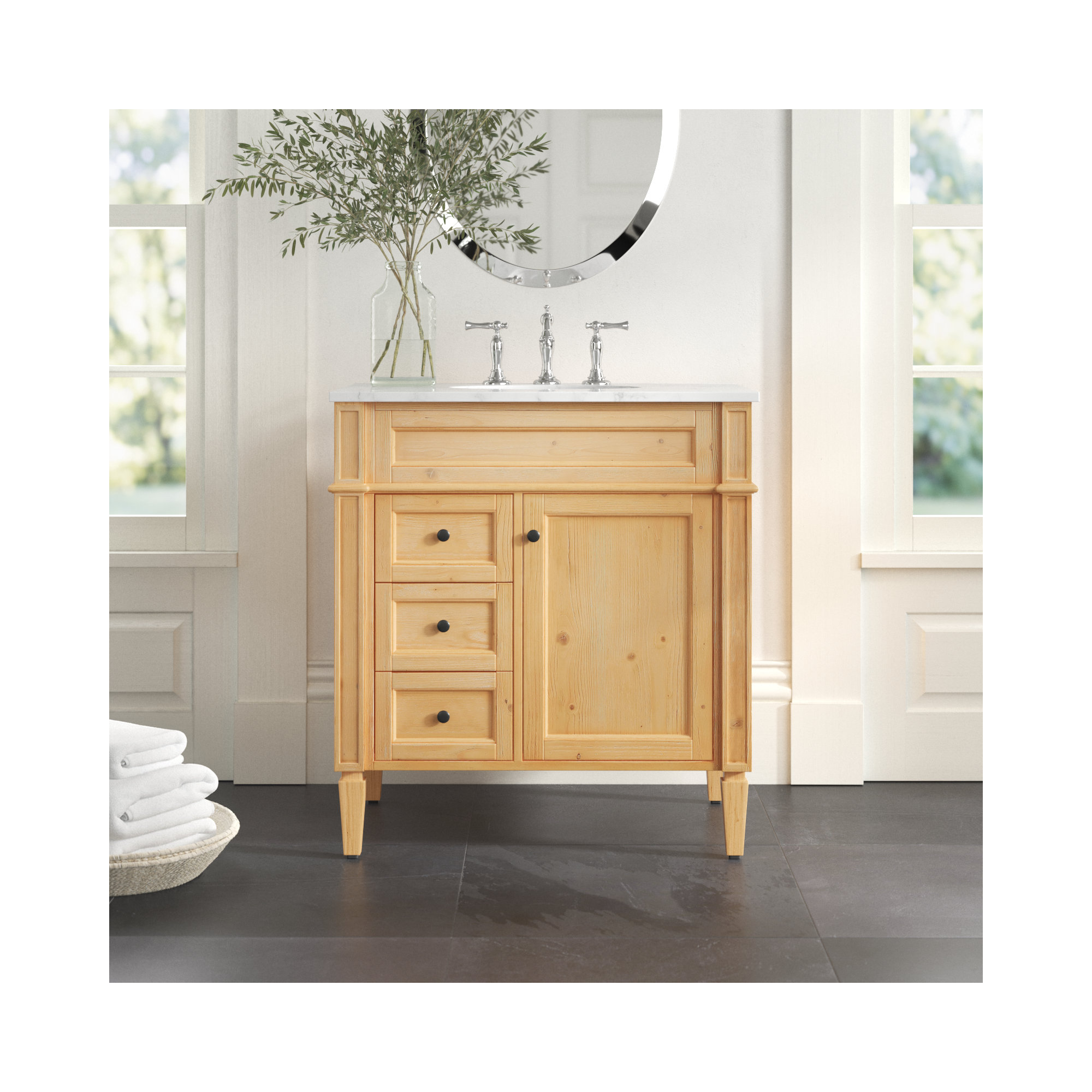 Rivers 32'' Single Bathroom Vanity, Natural