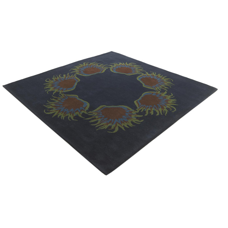 Tapis carré bleu marine Otto