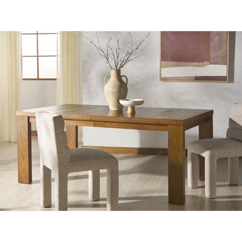 Desmond Extendable Wood Dining Table, Medium Oak
