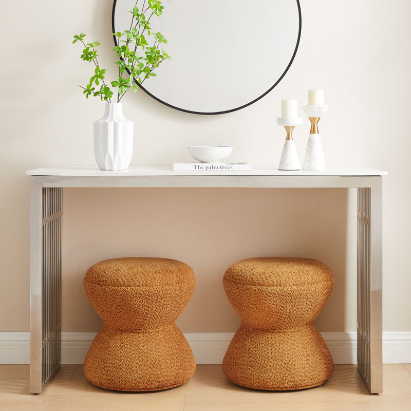 Kadenn Upholstered Swivel Ottoman, Curry