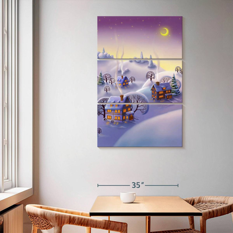 Village d'hiver de Noël Alvord, H 65 po x l 42 po