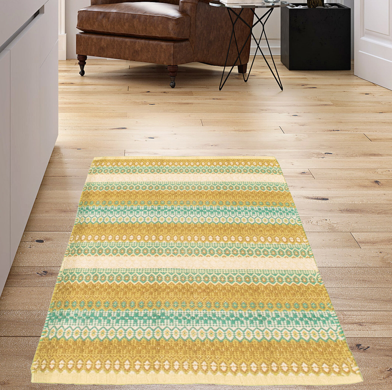 Rectangular Modern Wool & Jute Home Decor Kilim Rug, For Floor, Size: 2x3  Feet