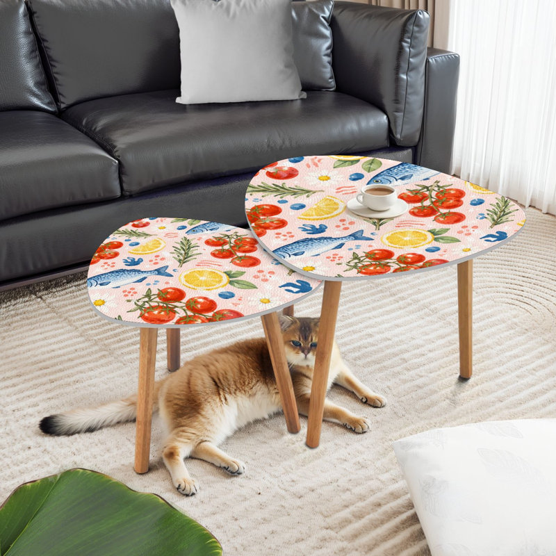 Ensemble de 2 tables basses gigognes Triangle