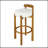 Indoor Wooden Low Back Barstool, Walnut Finished And White Upholstery, Set Of 2-1130639098