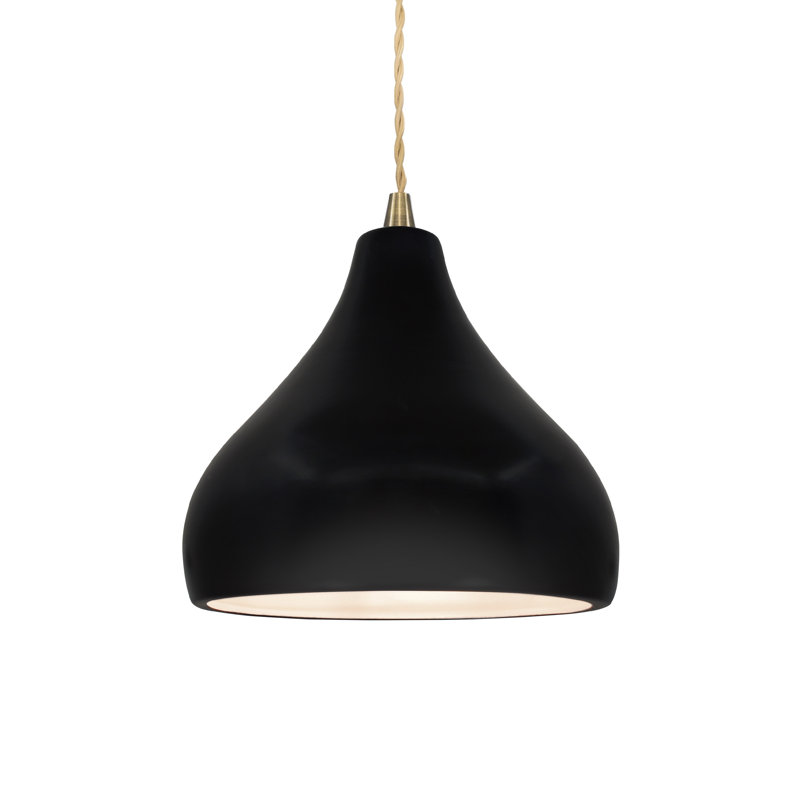 Meydan 1 - Light Single Drop Pendant, 7.25" H x 8" W x 8" D, Carbon Matte Black, Antique Brass