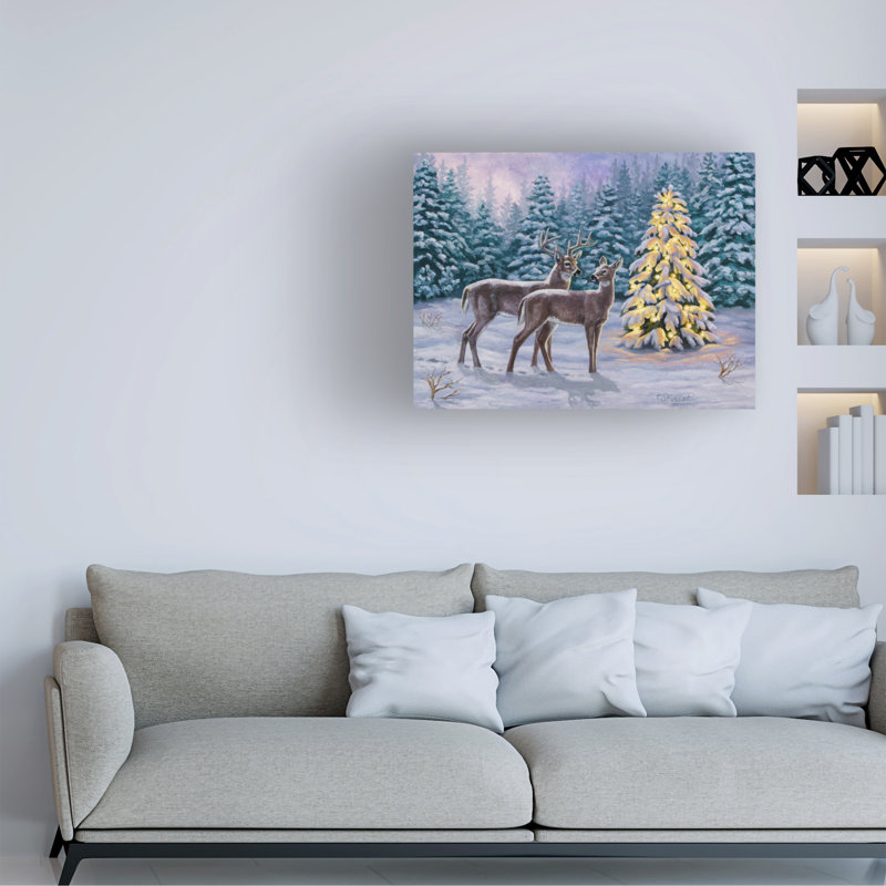 Art sur toile de Noël à la crologiste bolognaise, H 14 po x l 19 po
