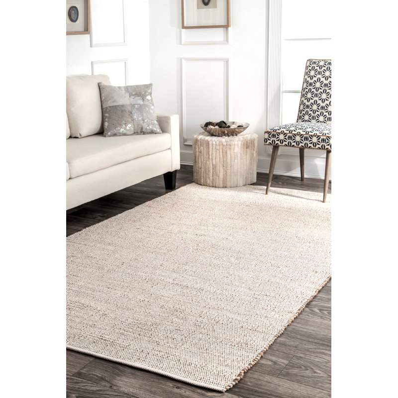 Morgantown Solid Colour Hand Woven Area Rug, Rectangle 152 x 244cm