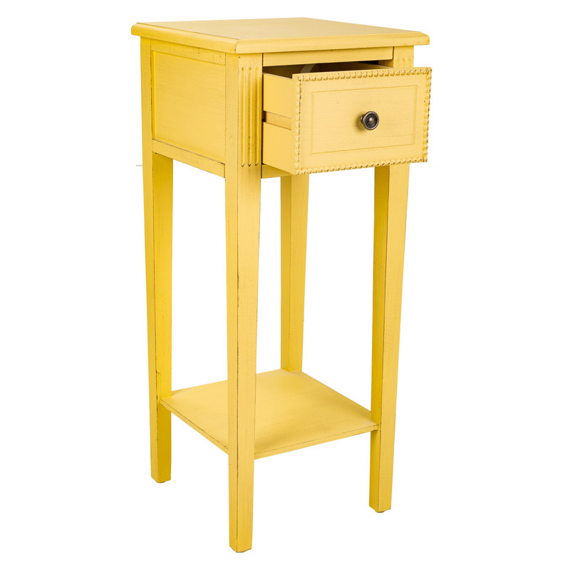 Kimonte 33cm W Solid + Manufactured Wood Bedside Table, Yellow