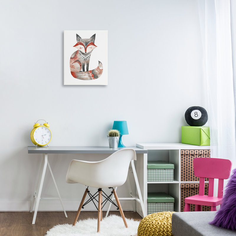  Art mural sur toile renard de style scandinave par LSR Design Studio, H 20 po x l 16 po