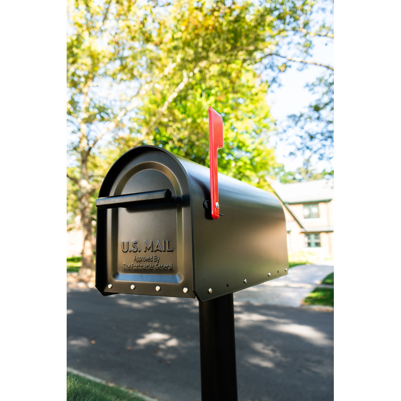 Sequoia Post Mount Mailbox Black, Black