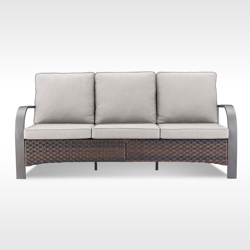 Canapé d'extérieur avec coussins 78 po Bobra, Beige