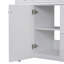 Meuble-lavabo de salle de bain avec lavabo en céramique, structure en bois massif, portes à fermeture en douceur, tablettes réglables, 3 tiroirs, tiroir double profondeur inclus-118608761