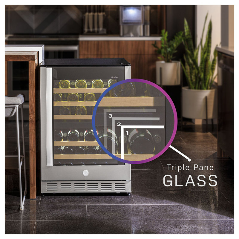 24 Bottle and 44 Can Dual Zone Convertible Wine Refrigerator