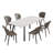 7-Piece Sintered Stone Dining Table Set With 6 PU Leather Chairs-406769414