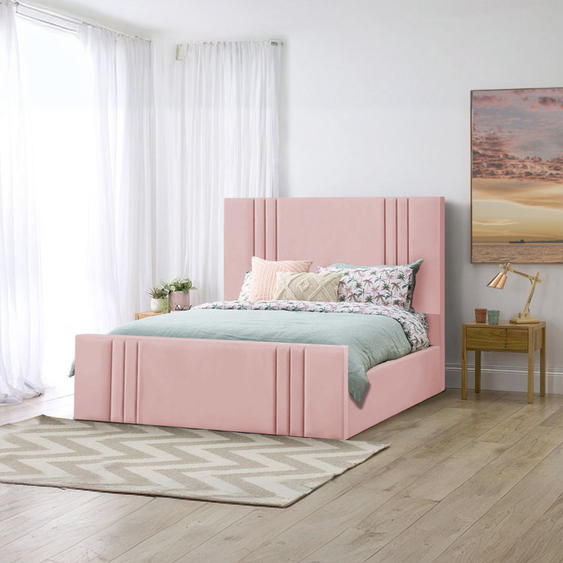 Mishayla Storage Bed, 135 x 190 cm, Pink