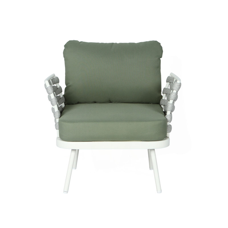 Ensemble de 2 fauteuils club Mariano, Blanc cassé, Vert