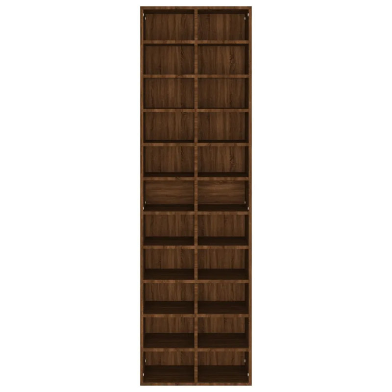 vidaXL Shoe Cabinet  54 x 34 x 183 cm Engineered Wood, Brown Oak