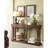 Constableville Transitional Oak Rectangular Console Table with Display Shelves | Stylish Storage for Living Room & Entryway-2073036982