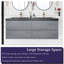Meuble-lavabo mural double 60 po avec comptoir en quartz Ryter