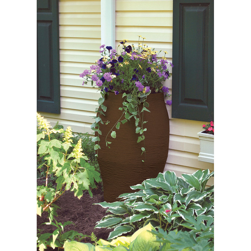 Baril de pluie plat, Brun osier, 60 gallons