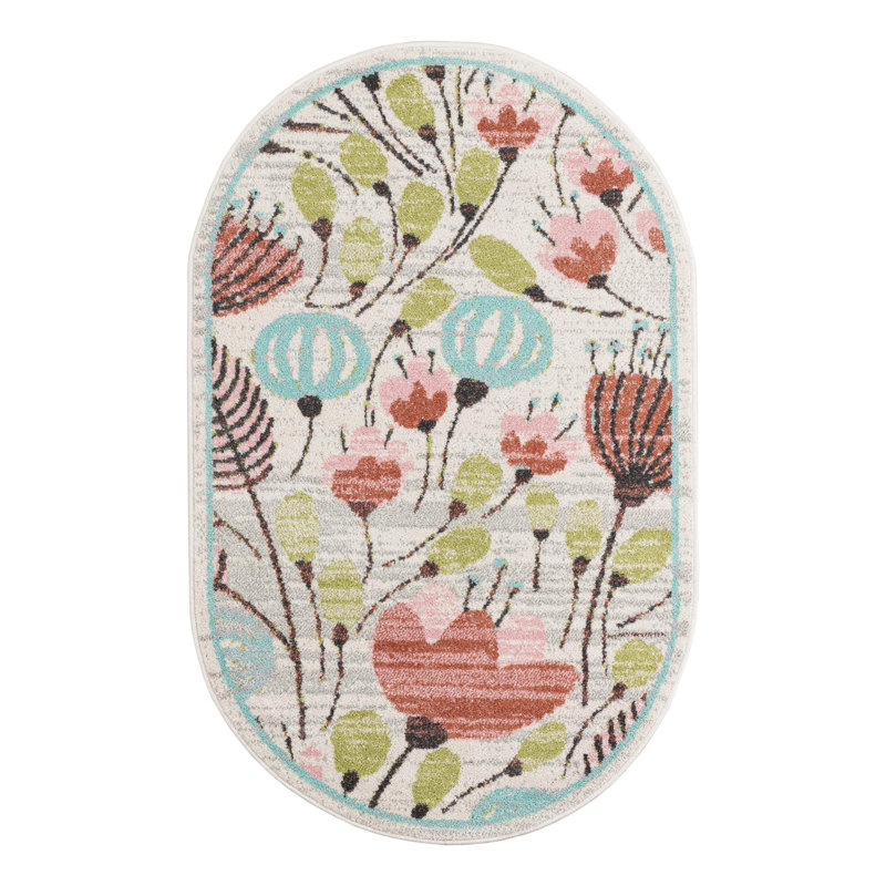 Tapis Whimsy Kids Wildflowers, Rectangle 5 pi 1 po x 7 pi 1 po