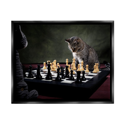 «Ba-363-Floater Cats jouer aux échecs», reproduction sur toile par Jonathan Casey