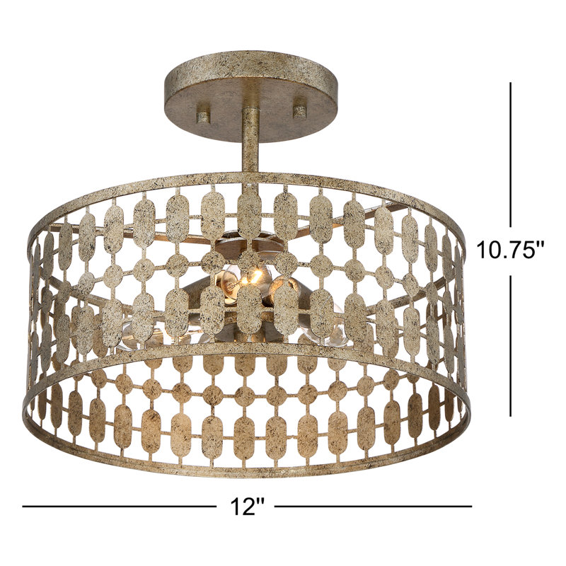 Plafonnier semi-encastré cylindrique unique à 3 lumières de 12 po Mabe