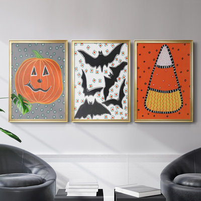 Halloween Fun I, toile encadrée de qualité supérieure - prête à être accrochée