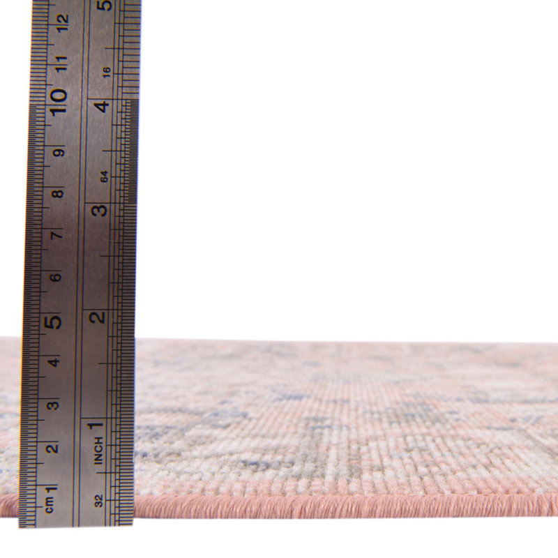 Tapis oriental rose poudre Exann, Rectangle 2 pi 2 po x 3 pi 1 po