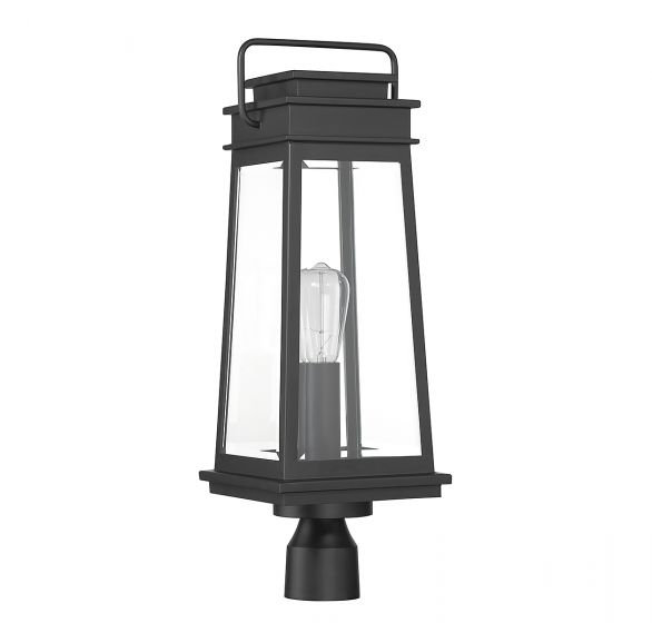 Lanterne murale d'extérieur 1 lumière Boone en noir mat